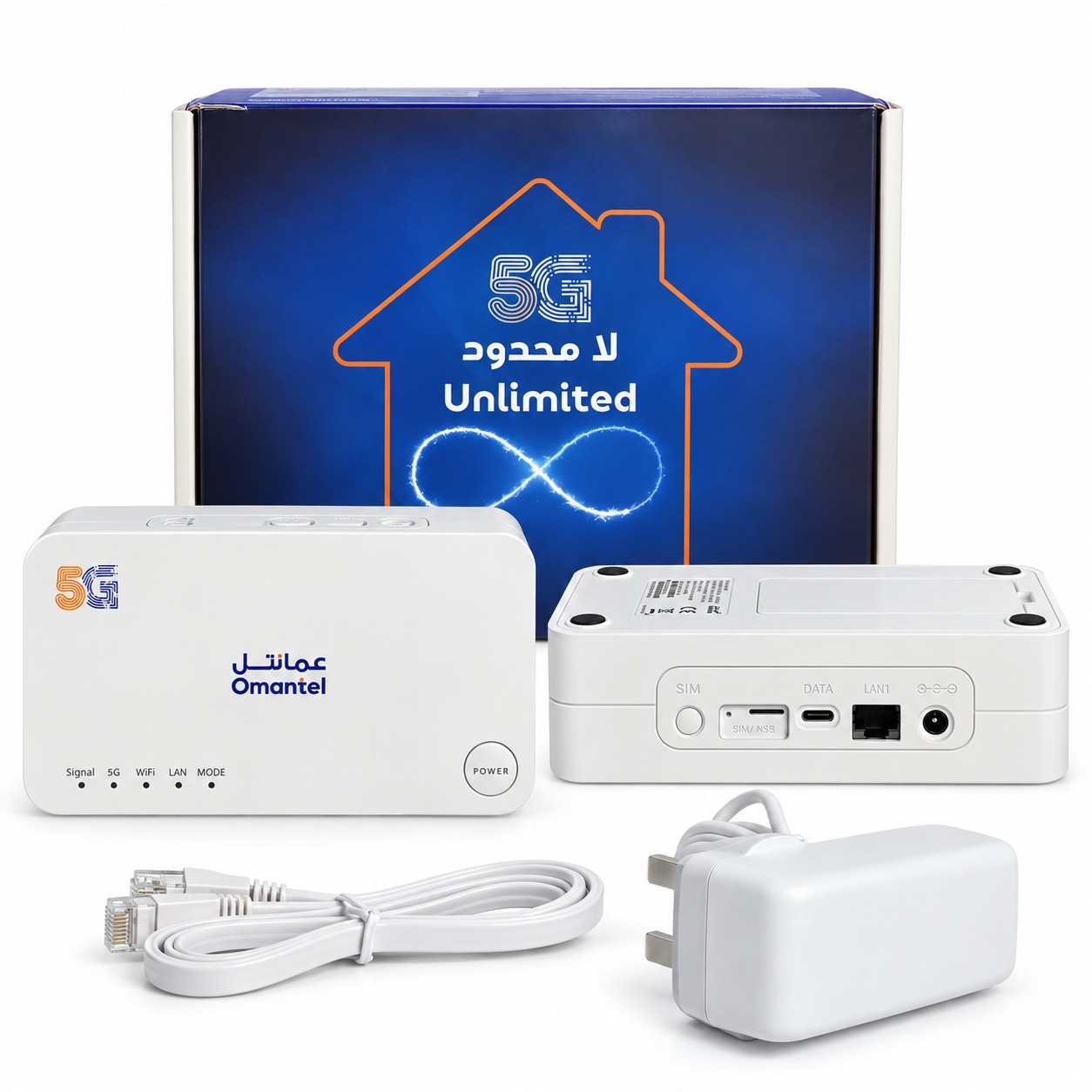 مودم روتر 5G رومیزی Aurora C150 Omantel نو، آنلاک و سوپر ادمین با Wi-Fi 6 AX1800